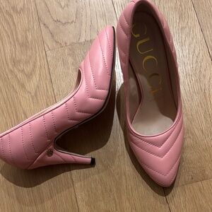 Gucci Pink Quilted Heels